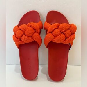 Rothy’s Orange Bubble Slide Slip on flat fabric sandals sz. 8.5
